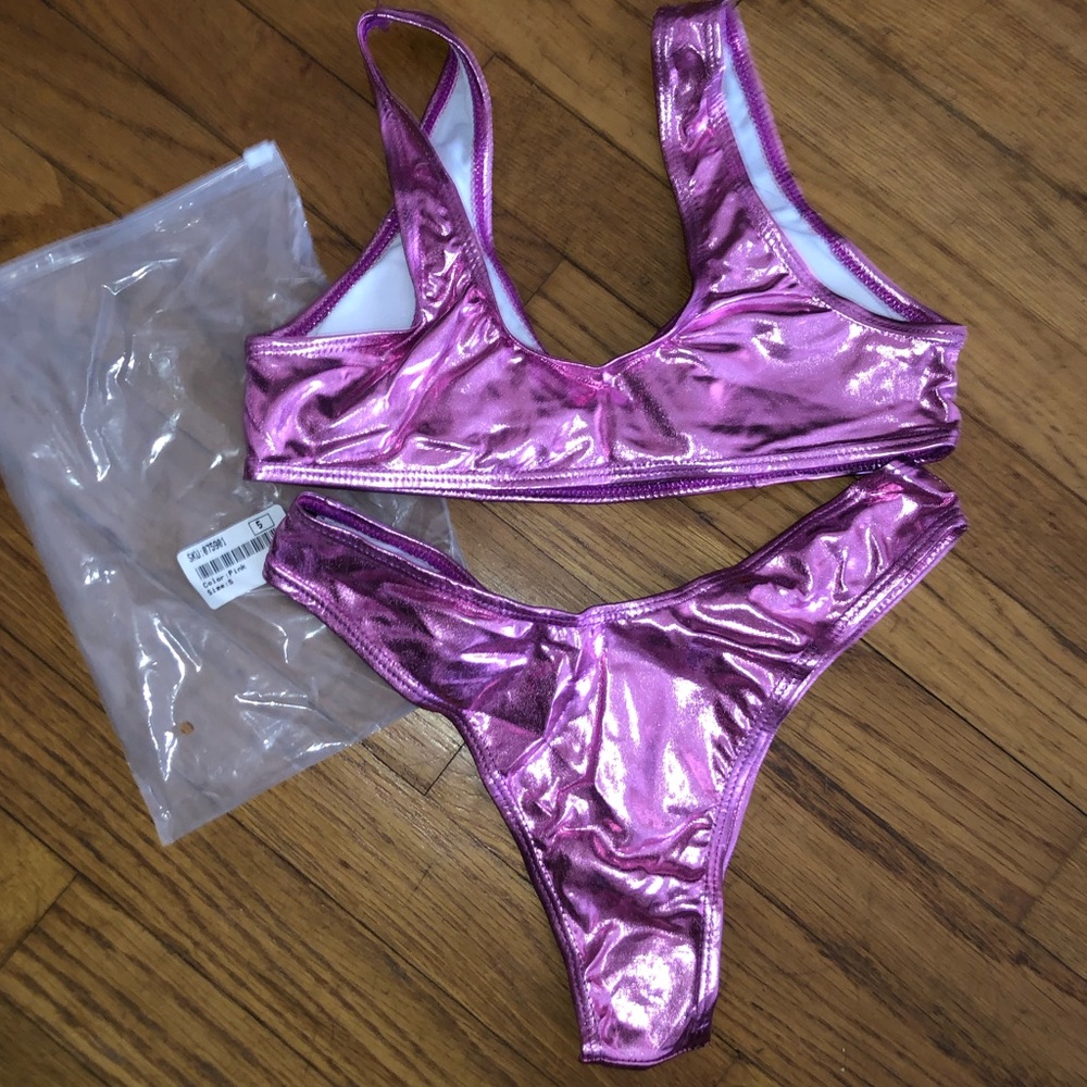 ✨✨PINK METALLIC BIKINI✨✨ - Picture 6 of 8